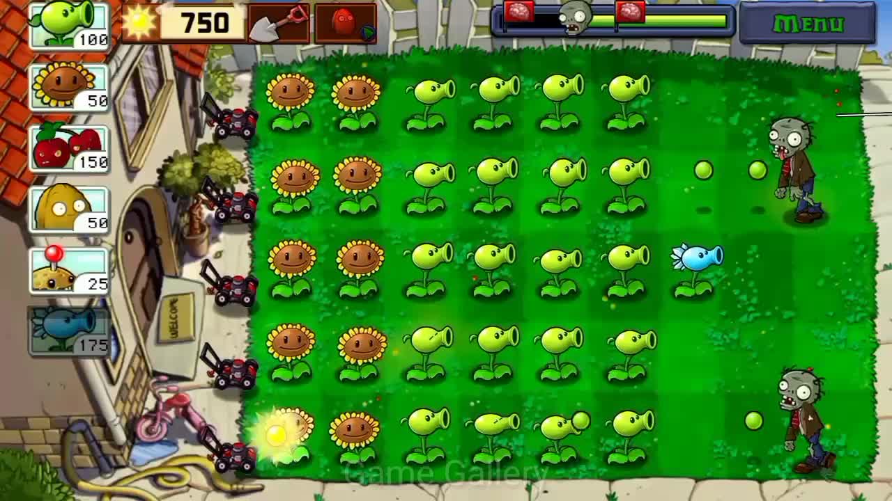 Plants vs. Zombies Gameplay Walkthrough Part 1 (Lvl 6 - 10)