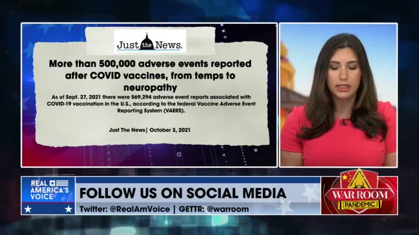 570k Vax Incidents VAERS Reports- Sophie-Just News - WarRoom Pandemoc 10-05-2021