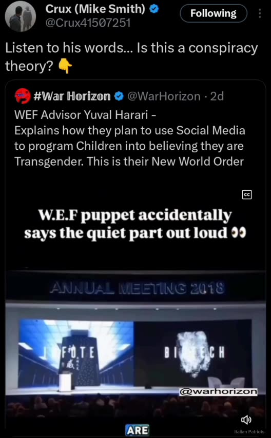 Listen To His Words | WEF Advisor Yuval Harari (Klaus”Eat Ze Bugs”Schwabb’s Right Hand Man)