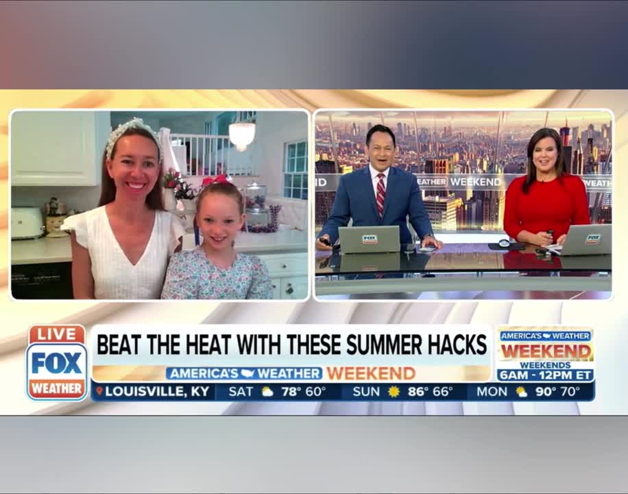 Watch us LIVE on FOX WEATHER sharing our SUMMER HACKS!!☀️🏖 #summerhacks #summerhack