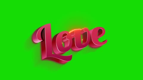 Love animation on green background.