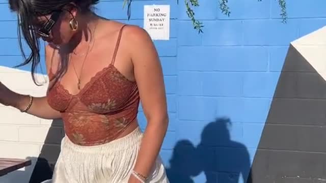 Grape stomping in a white skirt lol=7