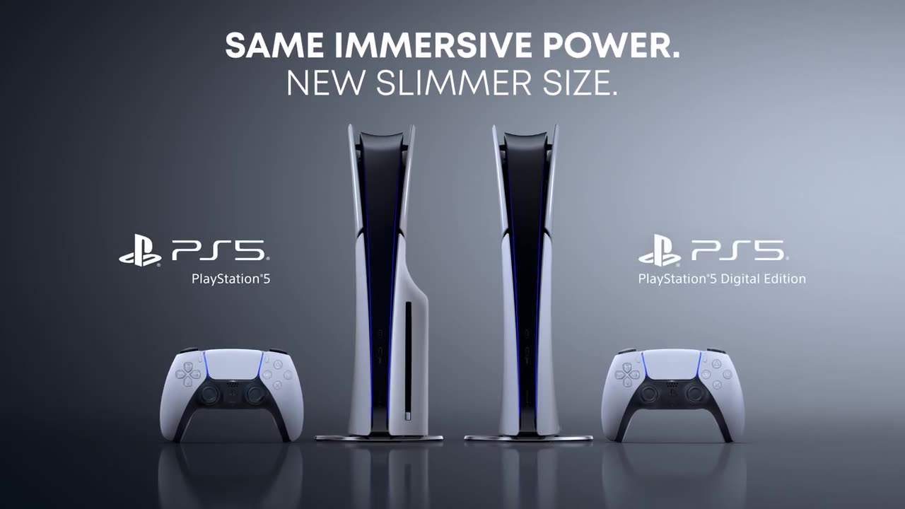 PlayStation 5 - Same Immersive Power. New Slimmer Size.