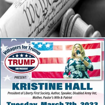 Kris Anne Hall speaking Villagers for Trump