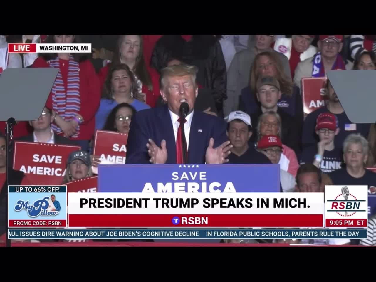 4/2/22 President Donald Trump Save America rally MI Would anybody here like to see me run?
