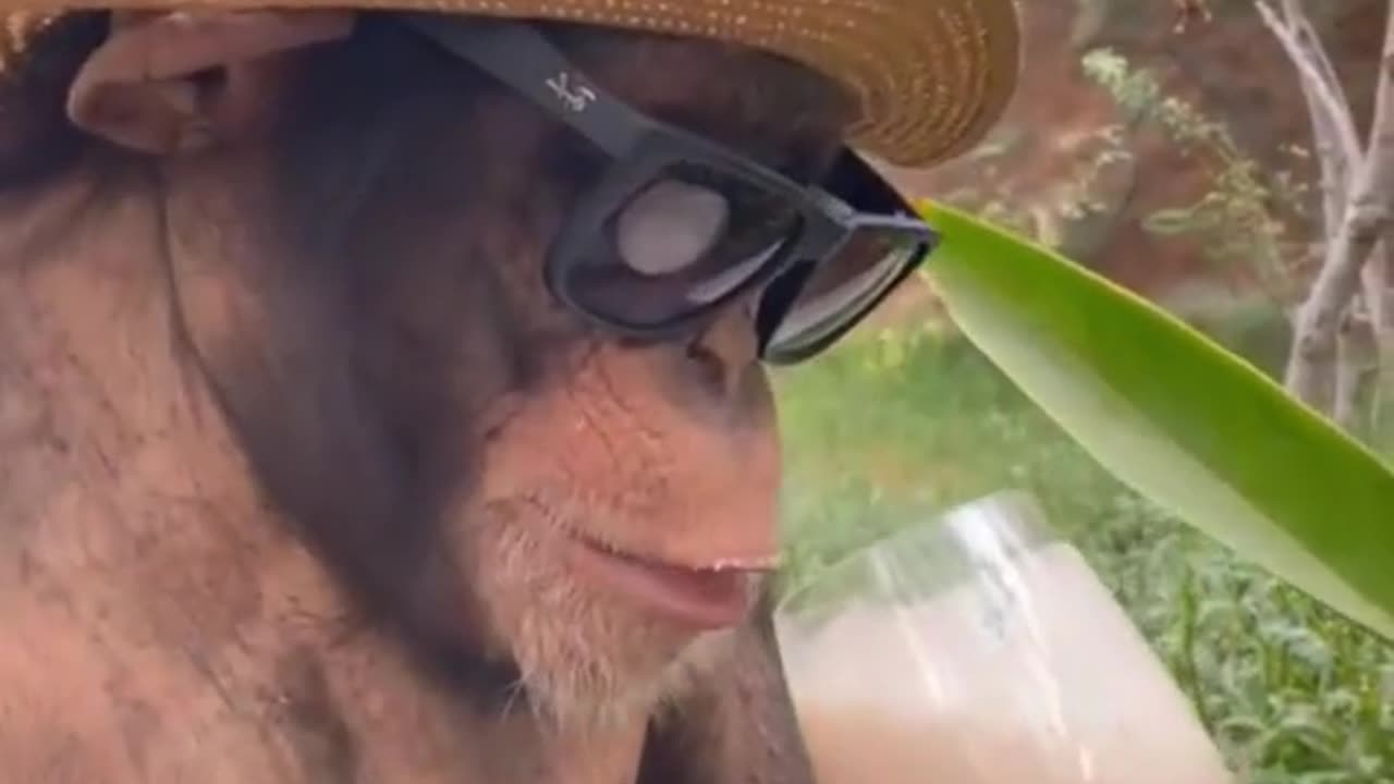 Monkey eating ice cream 🍦 juice