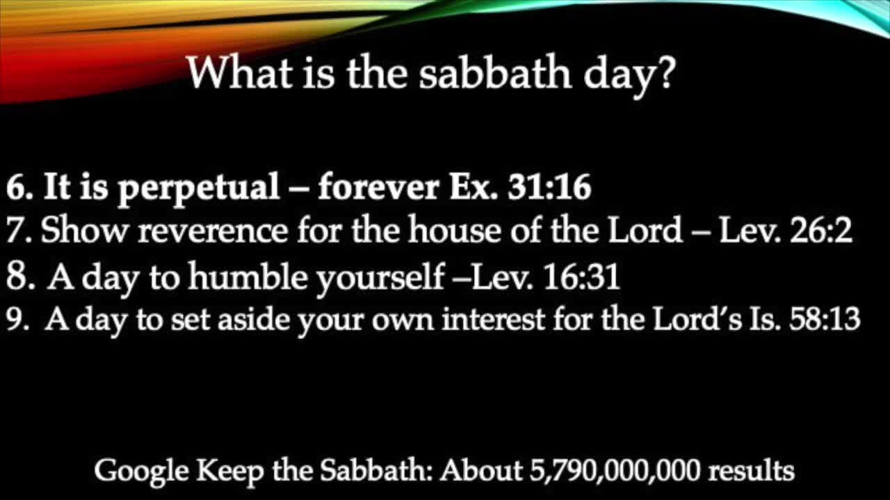 The 4th Commandment - The Sabbath