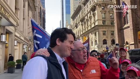 Alex Stein screams “Free my boy Trump” in front of Trump Tower in NYC
