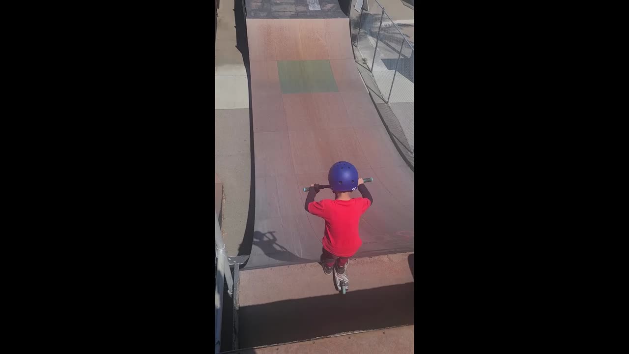 Six Year Old Kid Jumps the Mega Ramp at Clairemont Skate Park