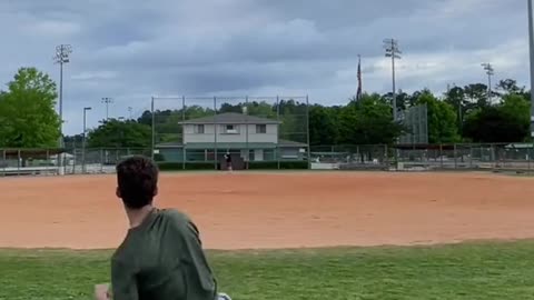 That had to hurt a bit 😖 (via @Shayne Boyle) #baseball #trickshot #catch