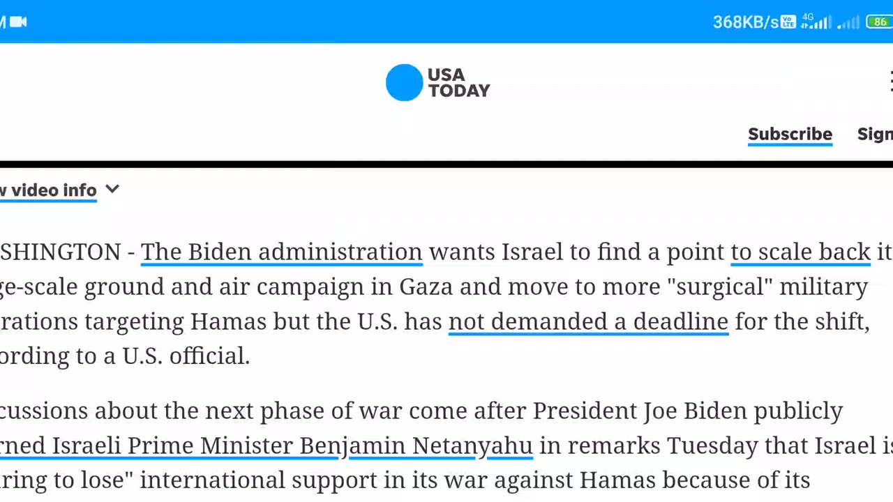 Biden administration pushes Israel to prepare to scale back war in Gaza