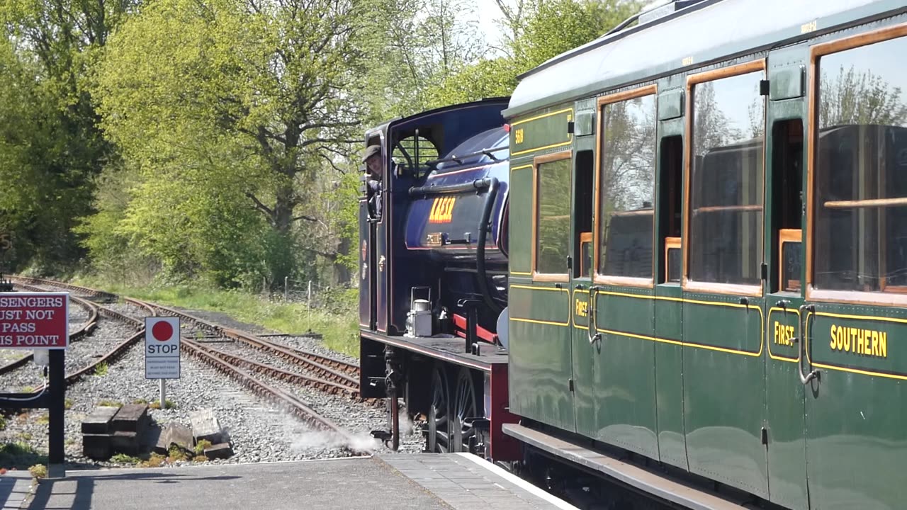 Northiam Steam Engine Pulls Train Into Bodiam, UK 2022