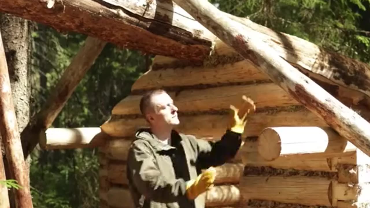 ALONE 45 Days Built my Best BUSHCRAFT Log Cabin EVER #bushcraftr