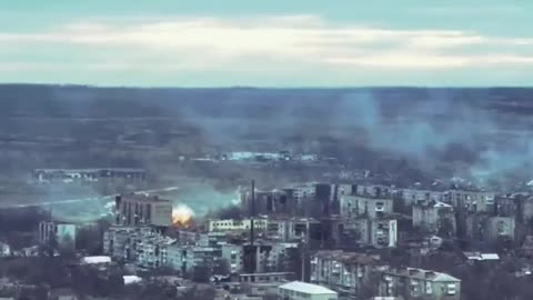TOS-1A on Ukrainian positions in Artemovsk. Bakhmut