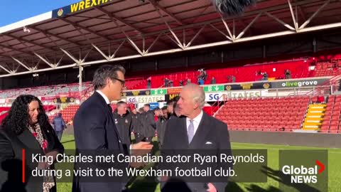 King Charles, Camilla meet Ryan Reynolds, Rob McElhenney during visit to Wrexham AFC