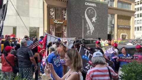 Spotted just outside Trump Tower in NYC So much love and support for president Donald Trump !