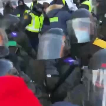 Canada Ottawa: Politiet på hest tramper folk ned