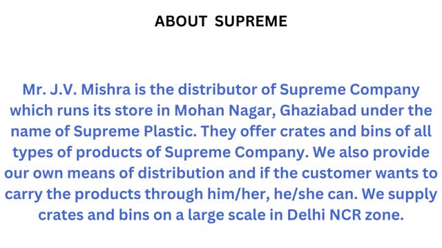 Supreme Plastic -Plastic Household Products and Plastic dustbin manufacturer