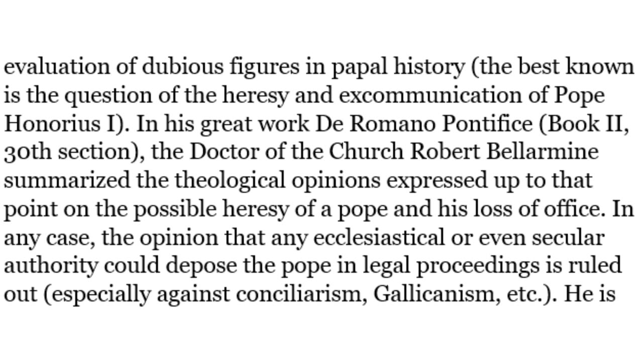 Former Vatican Doctrine Chief Declares That Heretic Popes Automatically Lose Office