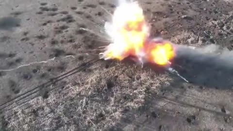 Epic explosion of the tank of the Russian invaders