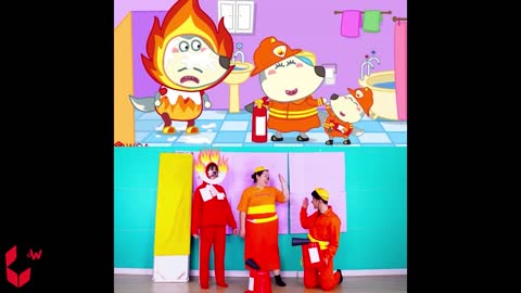 Wolfoo Firefighter Put Out The Fire - Parody The Story Of Wolfoo and Friends | Woa Parody