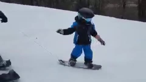 3 year old snowboarding tussey