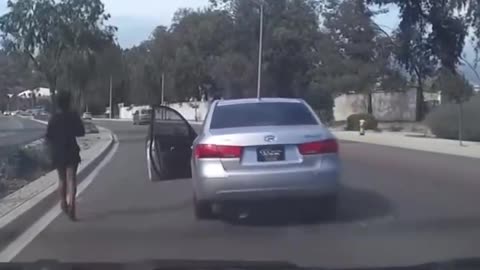 Jumping out a moving car over a spider is wild