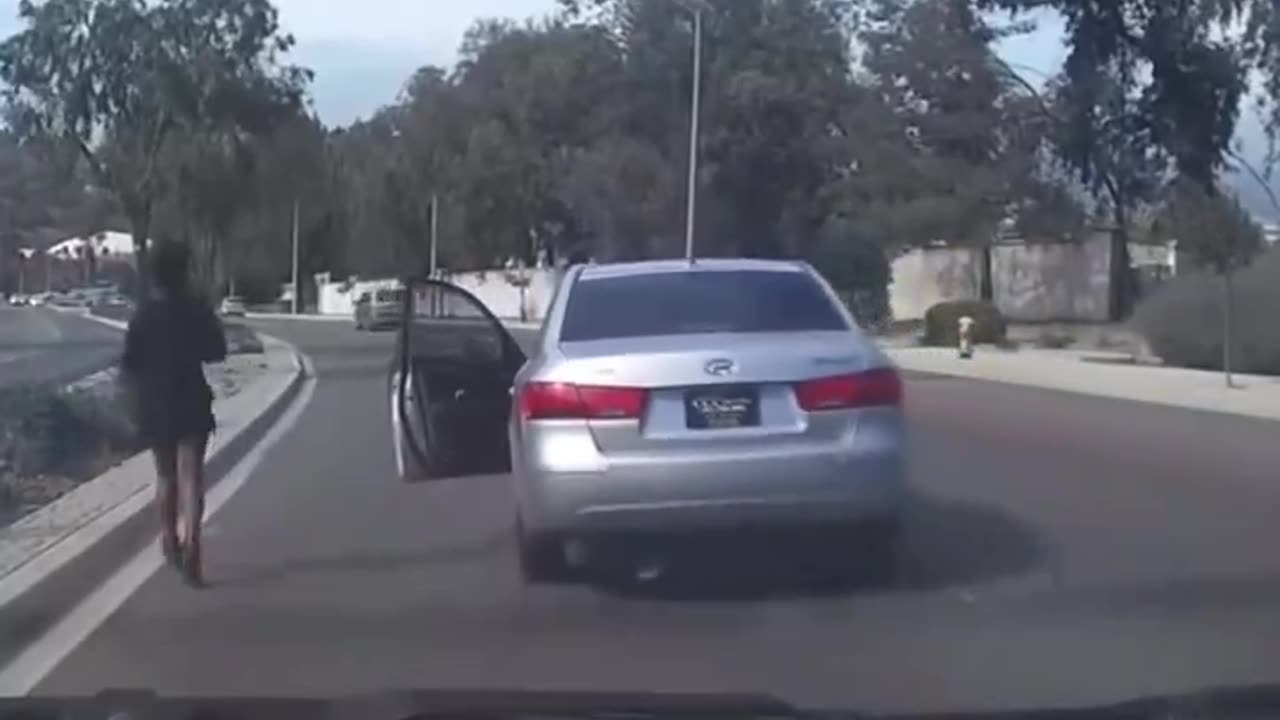 Jumping out a moving car over a spider is wild