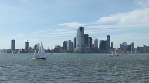 Touring on water by sailing boat