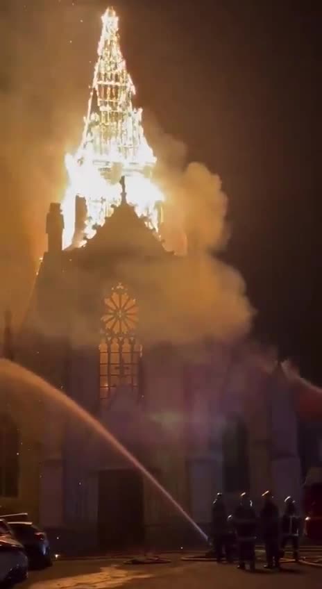 Devastating Fire Erupted Middle Of The Night At Immaculate Conception Church In Saint-Omer, France