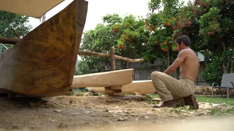 DUGOUT CANOE BUILD - Timelapse, by Outbackmike