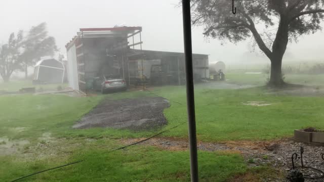 Hurricane Ida's Strong Winds Flipping an 18-Wheeler Trailer