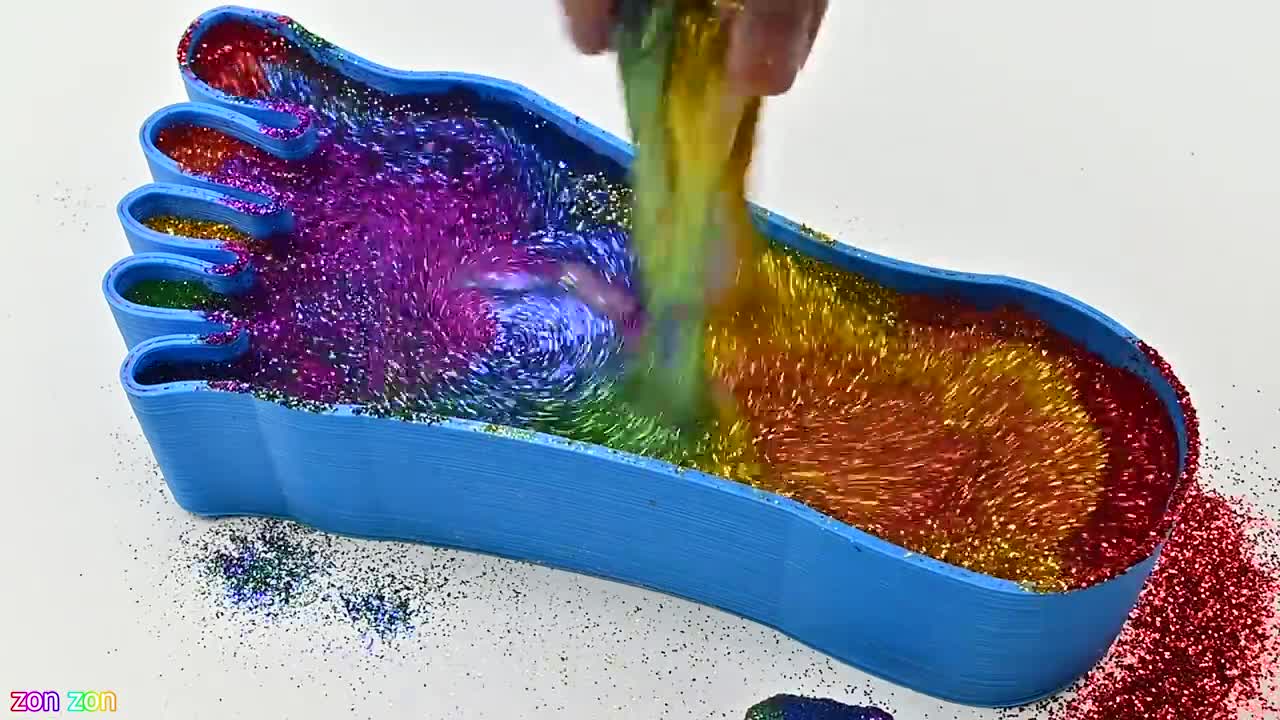 Satisfying Video l Mixing All My Slime Smoothie in Foot Bath ASMR _ Zon Zon