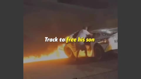 Dad safe his son from fire