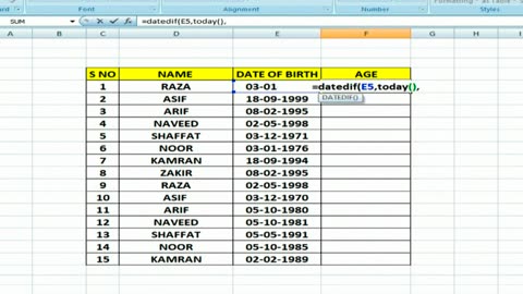 How to Calculate Age from Date of Birth in MS Excel Year, Month, Day 2023 RM TECH INFO