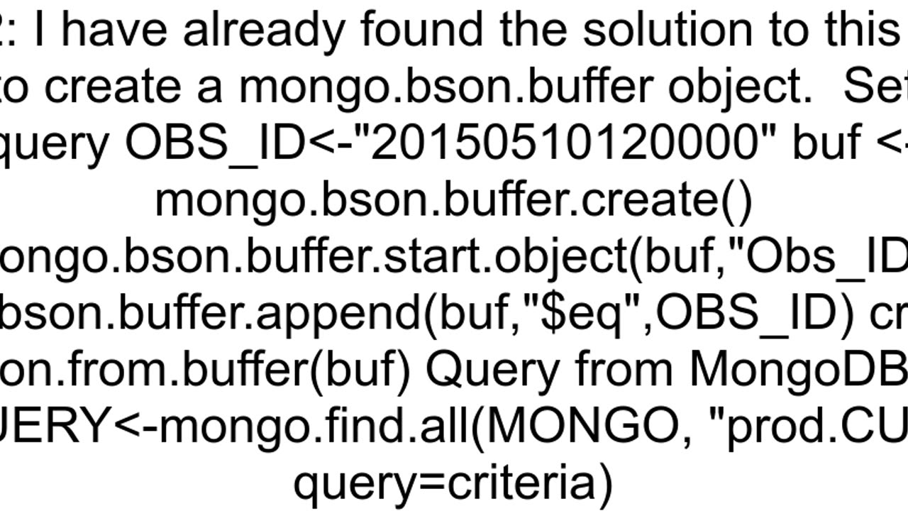 How do I query using a variable value in mongodb from R