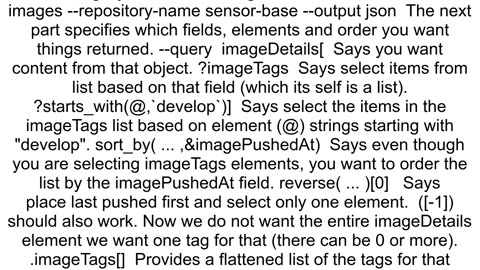 Fetch a particular tagged latest image from AWS ECR repo