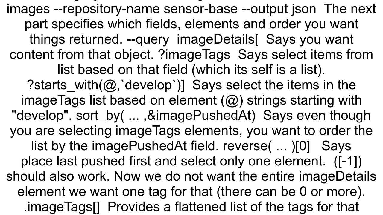 Fetch a particular tagged latest image from AWS ECR repo