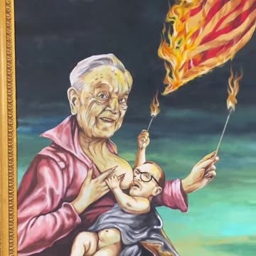 Scott Lobaido Unveils " The official portrait of George and Alex Soros "