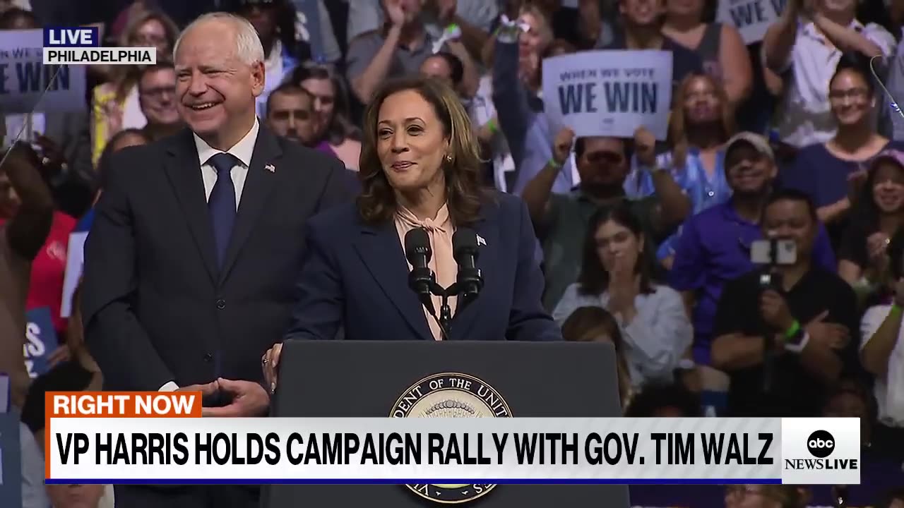 Kamala Harris, VP pick Tim Walz make first joint campaign appearance in Philadelphia