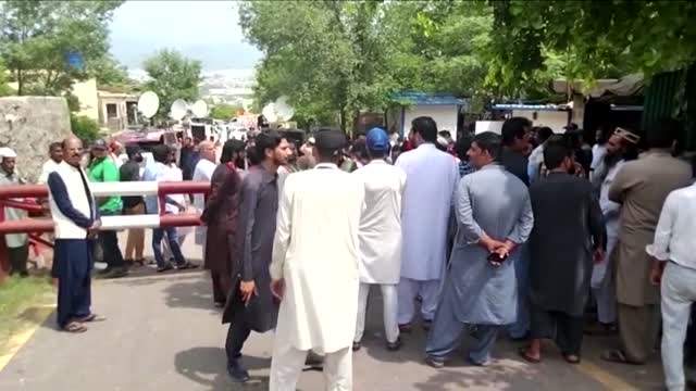 Supporters gather at home of former Pakistan PM Khan