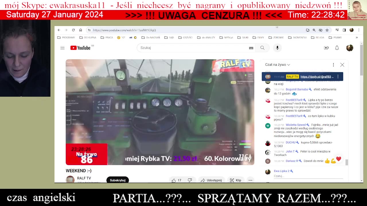 Bartek mnie wyzywa, dołączył też Gabriel do rozmowy na RALF TV 👮♀️ - 27.01.2024 rok