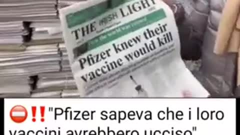 IN PRIMA PAGINA SULLA STAMPA IRLANDESE. "PFIZER SAPEVA CHE I SUOI VACCINI AVREBBERO POTUTO UCCIDERE!!"😱😱😱