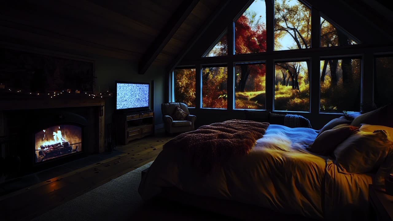 💤Calm Autumn Afternoon with Television Static Ambience