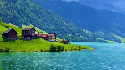 Wagitalersee Switzerland lake view