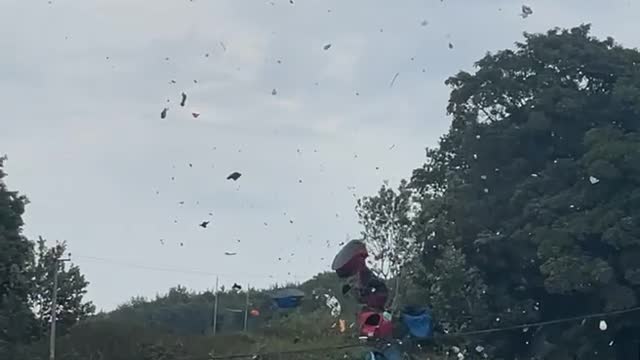 Whirlwind Makes Mess of Festival Campsite