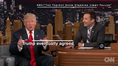 Donald Trump lets Jimmy Fallon mess up his hair