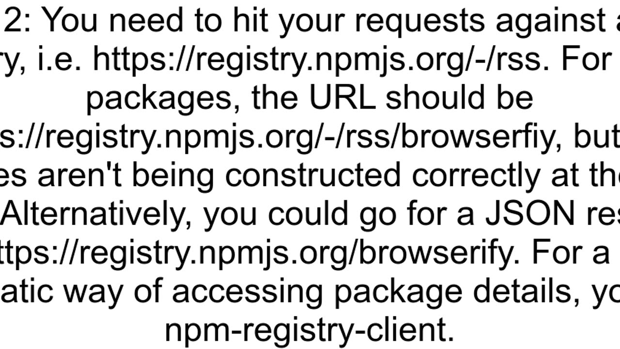 Is there a way to check update for particular npm package using rssatom or other similar way