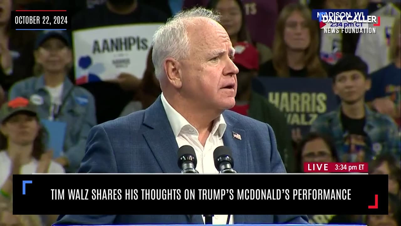 Tim Walz Shares His Thoughts On Trump's McDonald's Performance
