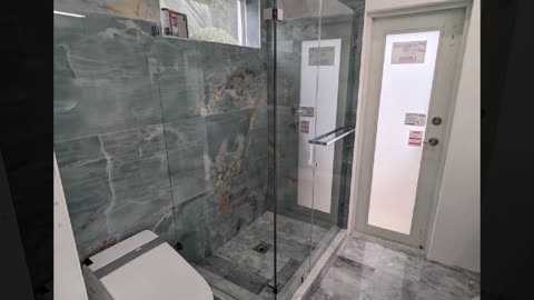 90° Shower Glass Door and Panel with towel holder